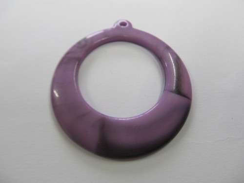 Pendant, Round, Acrylic, Purple, 54mm, 1pc