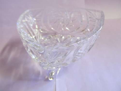 Candy Bowl, Triangle Shape, Clear Glass, 65mm x 110mm 1pc
