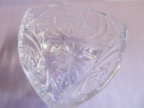 Candy Bowl, Triangle Shape, Clear Glass, 65mm x 110mm 1pc