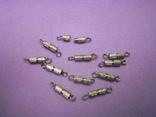 Findings, Clasp Nickel, Screw Clasp, 8mm, 5pc