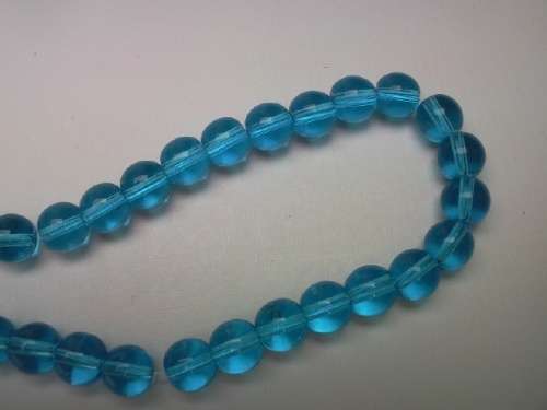 Glass Beads, Plain, Round, Shades of Sky Blue, 8mm, ±52pc
