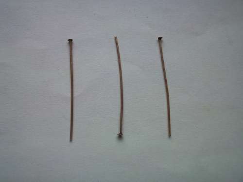 Findings, Headpins and Eyepins, Copper, 50mm, ±50pc