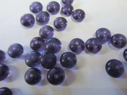 Glass Beads, Plain, Rondelle, Purple, 5mm x 8mm, ±25pc