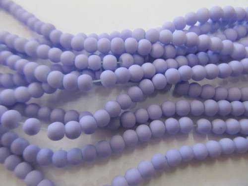 Glass Beads, Plain, Round, Matt Lilac, 4mm, ±100pc