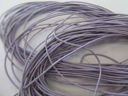 Stringing Material, Leather, Purple, Sold Per Meter, 1mm Thickness
