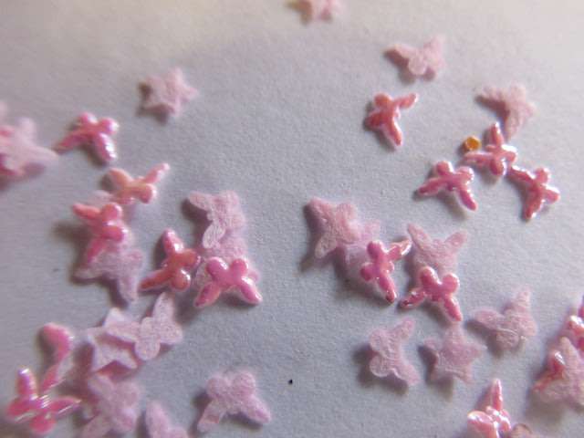 Scrapbooking and Card Making, Embelishments, Fabric, Star Butterfly Mix, Pink, 4mm,  ±270pc