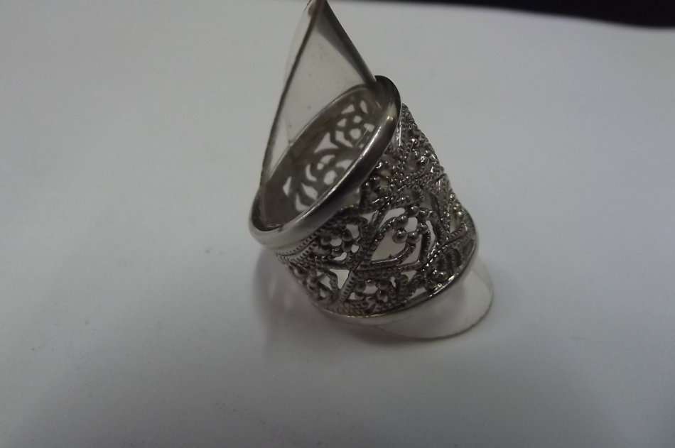 Fine Jewellery, Filigree Ring, Silver, Stamped 925, Size - Inside 18,5mm Top Width 21mm