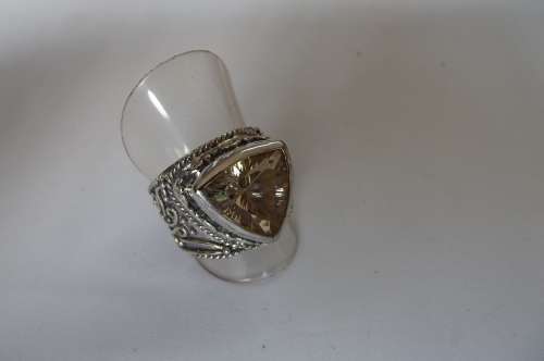 Fine Jewellery, Ring With Lemon Quartz, Silver, Stamped 925, Size Inside 18,5mm