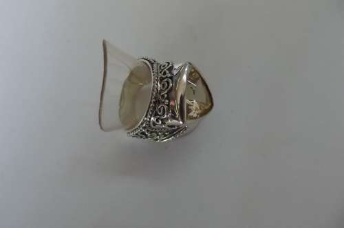 Fine Jewellery, Ring With Lemon Quartz, Silver, Stamped 925, Size Inside 18,5mm