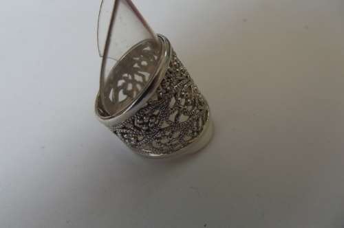 Fine Jewellery, Filigree Ring, Silver, Stamped 925, Size - Inside 18,5mm Top Width 21mm