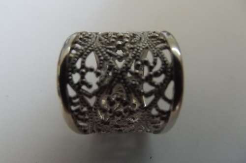 Fine Jewellery, Filigree Ring, Silver, Stamped 925, Size - Inside 18,5mm Top Width 21mm