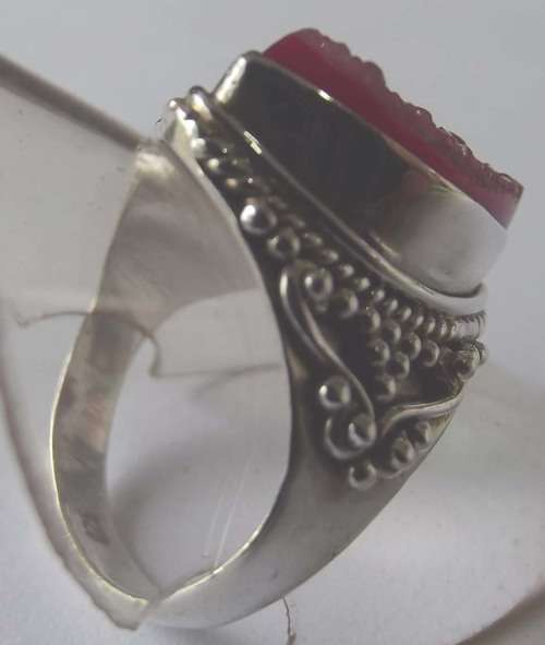 Fine Jewellery, Ring, Sterling Silver 925, Pink Druzy Stone, Size 18,25mm