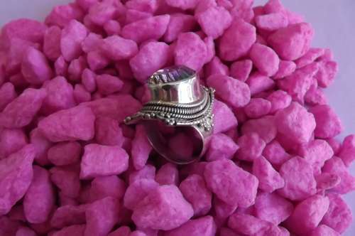 Fine Jewellery, Ring, Silver, Stamped 925, Mistique Topaz, Size 18mm - Top 30mm Wide