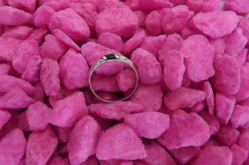 Fine Jewellery, Ring, Silver, Stamped 925, Black Onyx Inlay, Size 15mm