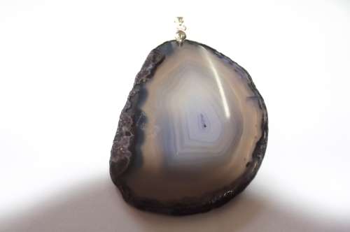 Fine Jewellery, Silver 925 Pendant Bail, Dark Blue Agate, Size - 55mm x 40mm