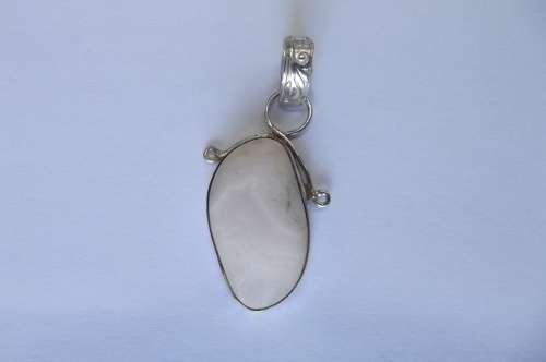 Fine Jewellery, Silver 925 Pendant Bail, Magnesite Stone, 50mm Incl Bail