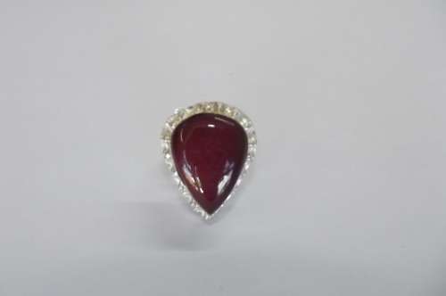 Fine Jewellery, Ring, Silver, Stamped 925, Red Jasper, Stone 17mm x 25mm, Size 17mm