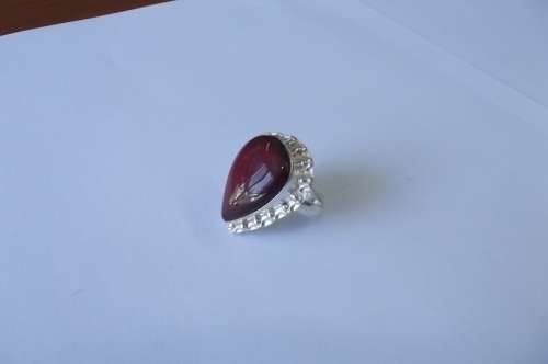Fine Jewellery, Ring, Silver, Stamped 925, Red Jasper, Stone 17mm x 25mm, Size 17mm