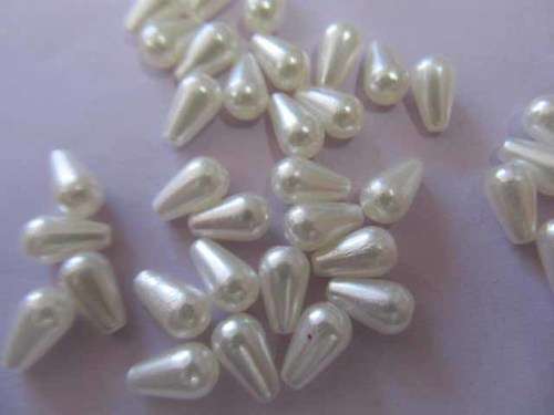 Beading and Jewellery Making, Acrylic Beads, Teardrop Pearl, Beige, 10mm x 6mm, ±20pc