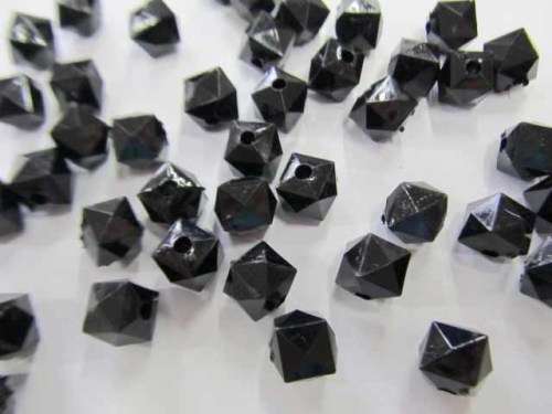 Beading & Jewellery Making, Acrylic Beads, Cube, Black, 9mm, 10pc