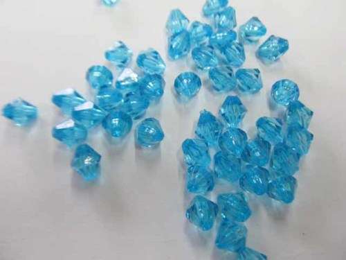 Beading & Jewellery Making, Acrylic Beads, Bicone, Turquoise, 8mm, ±20pc