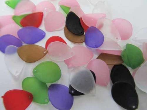Beading & Jewellery Making, Acrylic Shapes, Teardrop, Mixed Colours, 17mm, 10pc