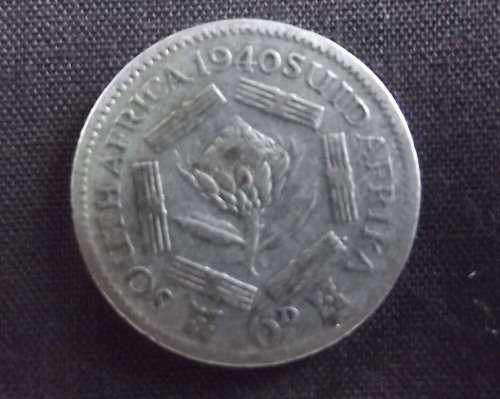 6 Pence, South Africa, 1940, Silver, Condition As Per Photo