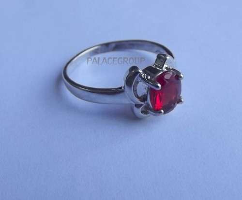 Fine Jewellery, Ring, Silver, Stamped 925, Simulated Ruby, Size 17.50mm