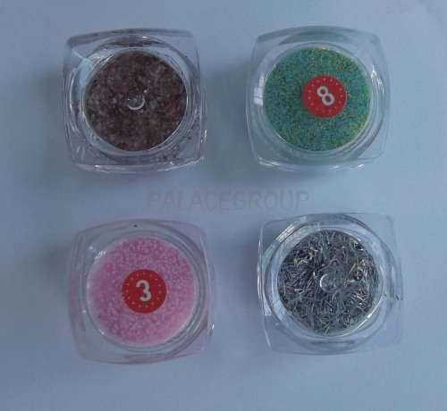 Nail Art Kit, 4 x Nail Glitter, Stamping Plate, Rhinestones, 4 Way Buffer Block, File , Nail Sticker