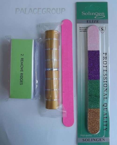 Nail Art Kit, 4 x Nail Glitter, Stamping Plate, Rhinestones, 4 Way Buffer Block, File , Nail Sticker