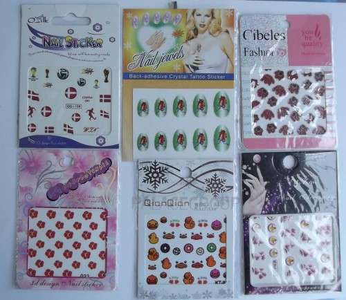 Nail Art Kit, 4 x Nail Glitter, Stamping Plate, Rhinestones, 4 Way Buffer Block, File , Nail Sticker