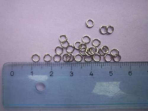 Findings, Jump Ring, Metal, Nickel, 4mm, ±100pc