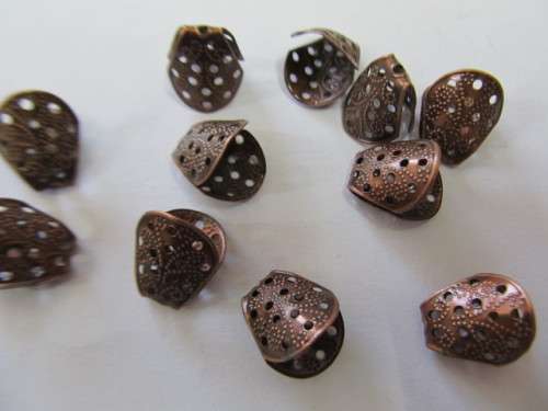 Findings, Beadcaps Copper, Metal Dome, 13mm x 10mm, ±20pc