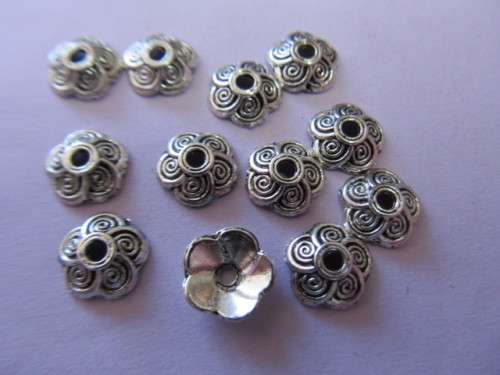 Findings, Beadcaps Nickel, Metal, 9mm, ±10pc