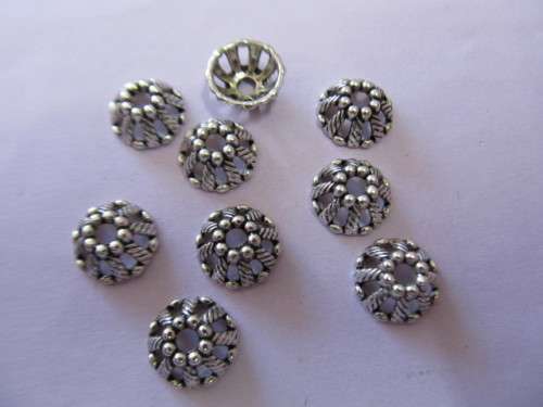 Findings, Beadcaps Nickel, Metal, 11mm, ±10pc