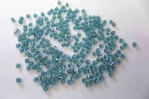 Beading Supplies, Seedbeads, Foil Lined, Turquoise, 11/0, 14gr