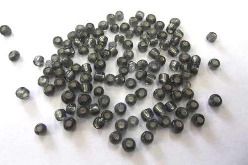 Beading Supplies, Seedbeads, Foil Lined, Grey, 6/0, 13gr