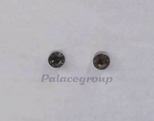 Fine Jewellery, Silver, 925, Earring Set, Smoke Chinese Crystal 5mm, Stud Type With Butterfly