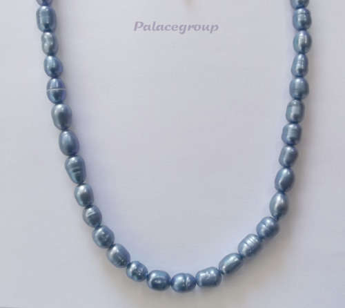 Fine Jewellery, Necklace, Blue Freshwater Cultured Pearls, Pearl Size ±8mm, 37cm + 5cm Extender