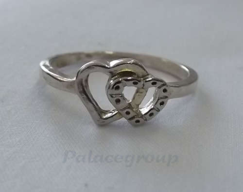 Fine Jewellery, Ring Silver 925, Heart Design, Size 18.85mm (Size - R½)