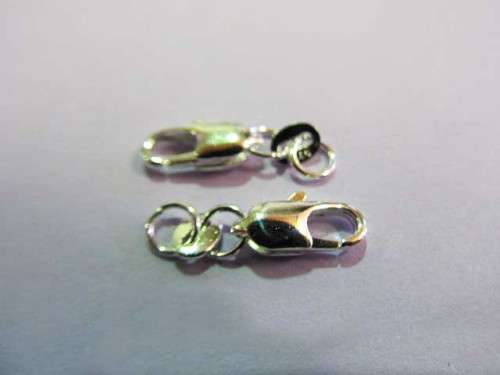 Findings, Clasp, Flat Lobster With Rings, Silver 925, 1 Set