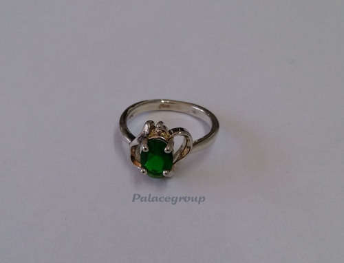 Fine Jewellery, Ring, Silver, Stamped 925, Simulated Emerald, Size 16.51mm, M