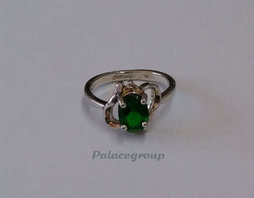 Fine Jewellery, Ring, Silver, Stamped 925, Simulated Emerald, Size 16.51mm, M