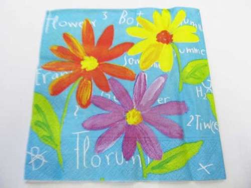 Decoupage Serviettes, Flower Theme, Multi Coloured, 1pc