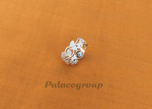 Fine Jewellery, Ring Silver 925, Flower Design Set With 16 x CZ, Size 16.92mm (N)