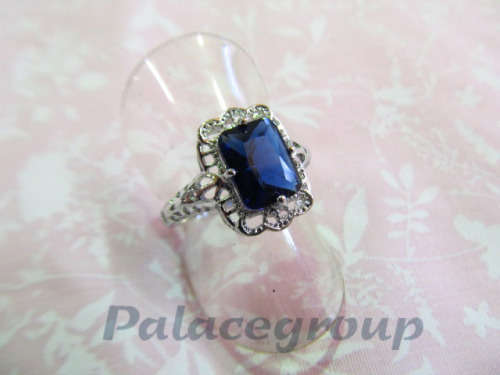 Fine Jewellery, Ring Silver 925, Simulated Blue Saffire Stone, Size 17.35mm (Size - O)