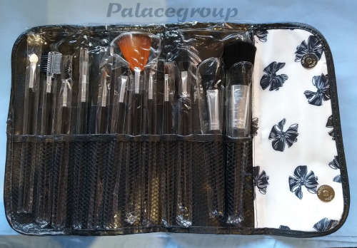 Makeup Set, Brushes And Applicators In Black And Silver Pouch, See Photos Below...