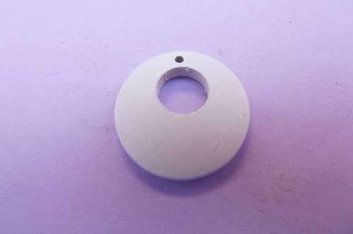 Pendant, Round, Wood, White, 25mm, 1pc