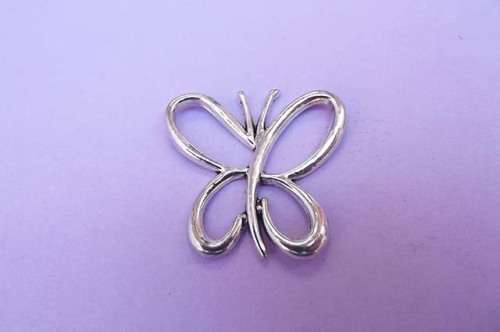 Pendant, Butterfly, Metal, Nickel Colour, 30mm, 1pc