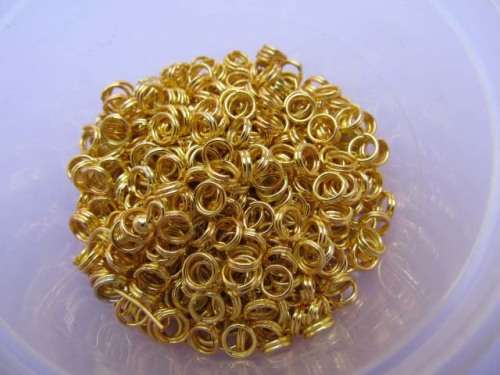 Split Ring, Metal, Gold, 5mm, ±100pc / 8,8gr
